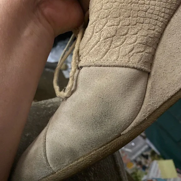 TOMS Beige Suede Ankle Boots - Picture 4 of 7
